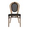 Merrick Lane Mael Set of Two Stacking Thonet Bistro Style Chair with Textilene Seat and Bamboo Finished Metal Frame for Indoor/Outdoor Use